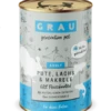 Grau | Pute, Lachs & Makrele | 6 Dosen Katzenfutter -Heimtierbedarf Geschäft 00007885 Katze Pute Lachs Makrele 400g 600x600