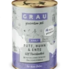 Grau | Pute, Huhn & Ente | 6 Dosen Katzenfutter -Heimtierbedarf Geschäft 00007903 Katze Pute Huhn Ente 400g 600x600
