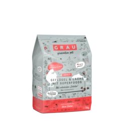 Grau | Geflügel & Lachs Mit Superfoods | 2 Kg Glutenfreies Katzenfutter