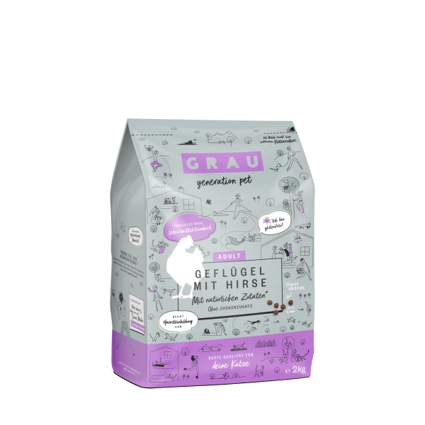 Grau | Geflügel Mit Hirse | 2 Kg Glutenfreies Katzenfutter 3 Grau | Geflügel Mit Hirse | 2 Kg Glutenfreies Katzenfutter