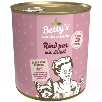 Betty's Landhausküche Rind Pur Mit Leinöl 6 X 800g Für Hund 3 Betty's Landhausküche Rind Pur Mit Leinöl 6 X 800g Für Hund