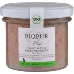 BIOPUR Cat | Diät | Bei Haut- Und Fellerkrankungen | 6x100g Katzenfutter Im Glas