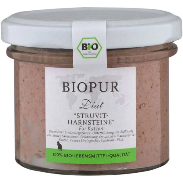 BIOPUR Cat | Diät | Bei Struvit-Harnsteinen | 6x100g Katzenfutter Im Glas 3 BIOPUR Cat | Diät | Bei Struvit-Harnsteinen | 6x100g Katzenfutter Im Glas