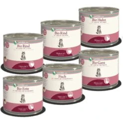 Hermanns Bio Schlemmerpaket | Verschiedene Sorten | 12x200g Katzenfutter