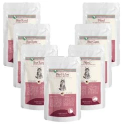 Hermanns Bio Schlemmerpaket | Verschiedene Sorten | 14x100g Katzenfutter