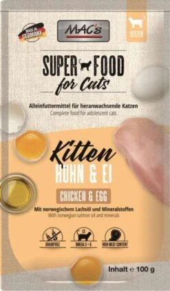 MACs Superfood Kitten | Mit Huhn & Ei | 12x 100 G Katzenfutter