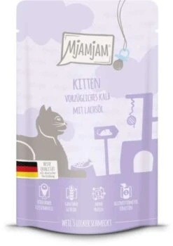 Mjamjam Kitten | Mit Kalb & Lachsöl | 12x 125 G Katzenfutter