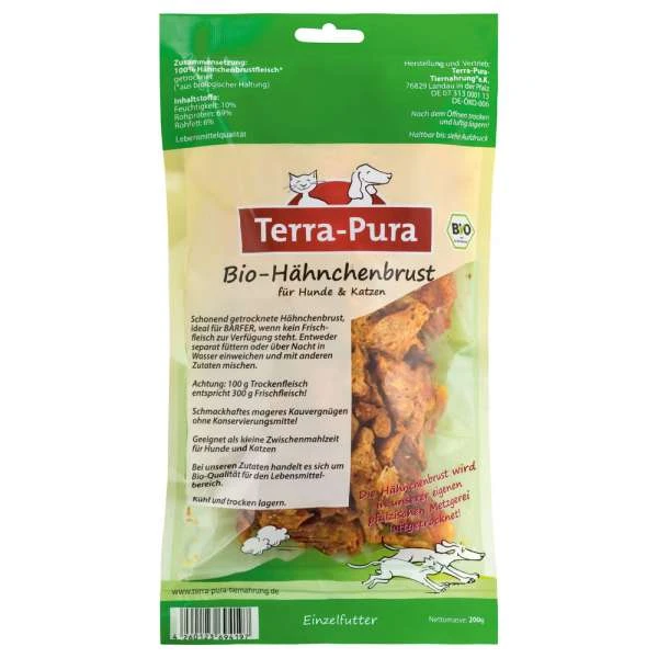 Terra-Pura Bio Hähnchenbrust Getrocknet | 200g Hundesnacks 3 Terra-Pura Bio Hähnchenbrust Getrocknet | 200g Hundesnacks