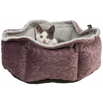 Trixie Bett Estelle Samt-Optik ø 50 Cm Beere/ Grau 10 Trixie Bett Estelle Samt-Optik ø 50 Cm Beere/ Grau - Image 8