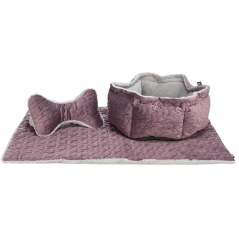 Trixie Bett Estelle Samt-Optik ø 50 Cm Beere/ Grau 6 Trixie Bett Estelle Samt-Optik ø 50 Cm Beere/ Grau - Image 4