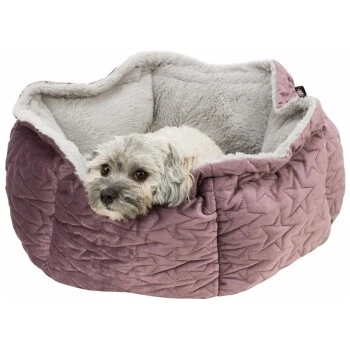 Trixie Bett Estelle Samt-Optik ø 50 Cm Beere/ Grau 7 Trixie Bett Estelle Samt-Optik ø 50 Cm Beere/ Grau - Image 5