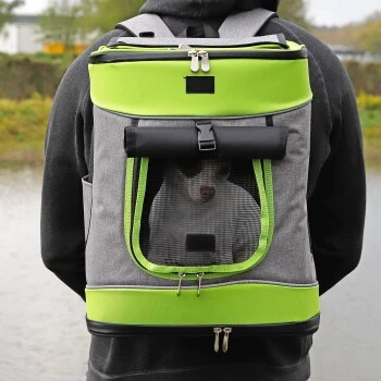 Lionto Haustier-Rucksack Grau/ Grün 4 Lionto Haustier-Rucksack Grau/ Grün - Image 2