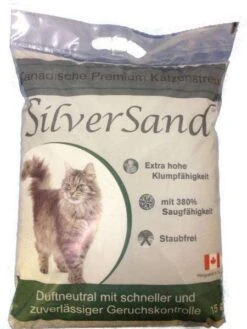 Silversand-Katzenstreu | Mit Babypuderduft | 2x15 Kg